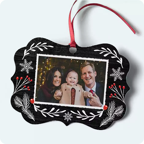 Fotoornament aus Aluminium, Medaillon